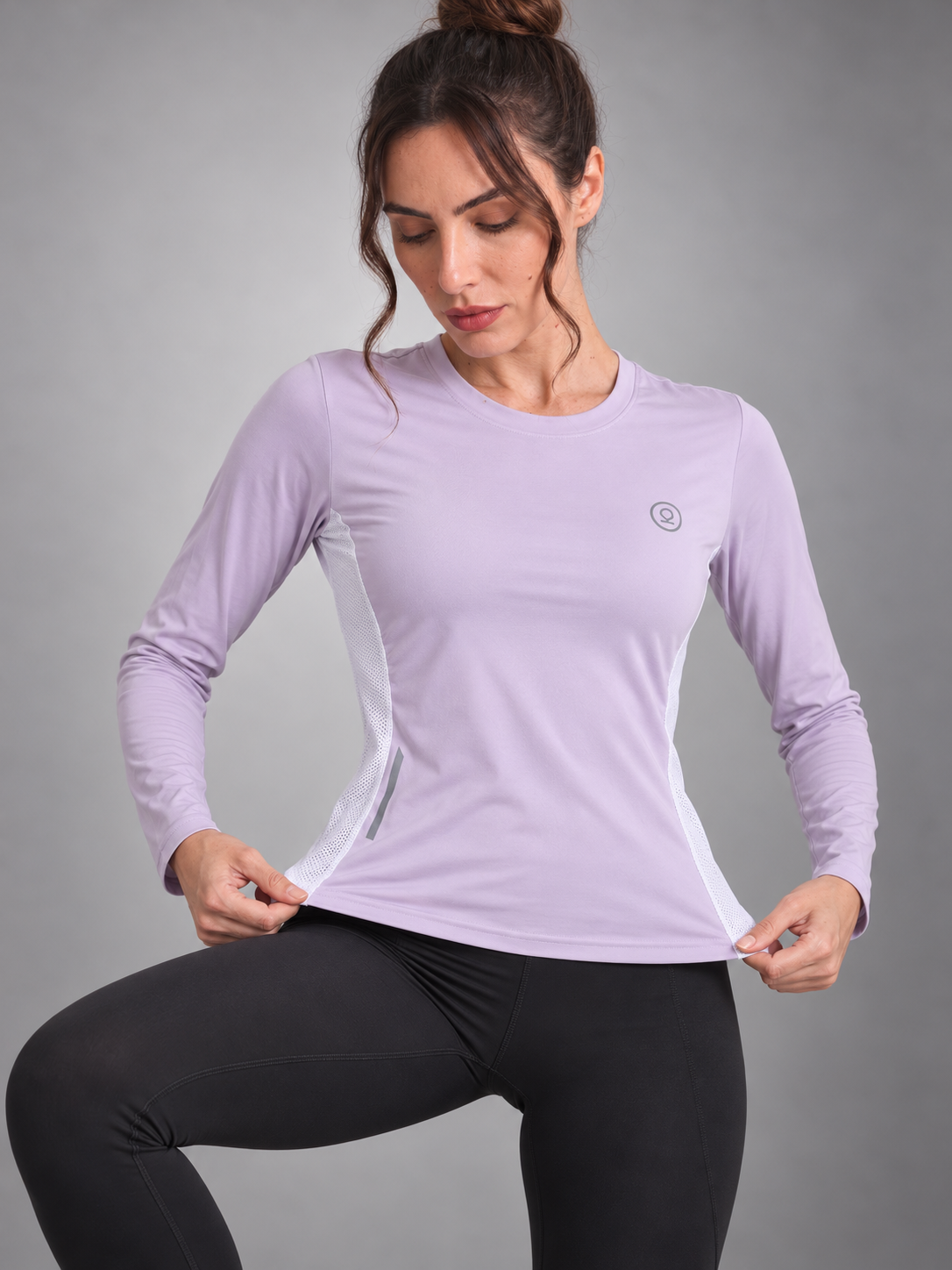 Women's Full Sleeves Gym Sports T-Shirt Lavender