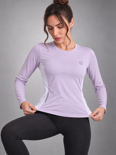 Women's Full Sleeves Gym Sports T-Shirt Lavender