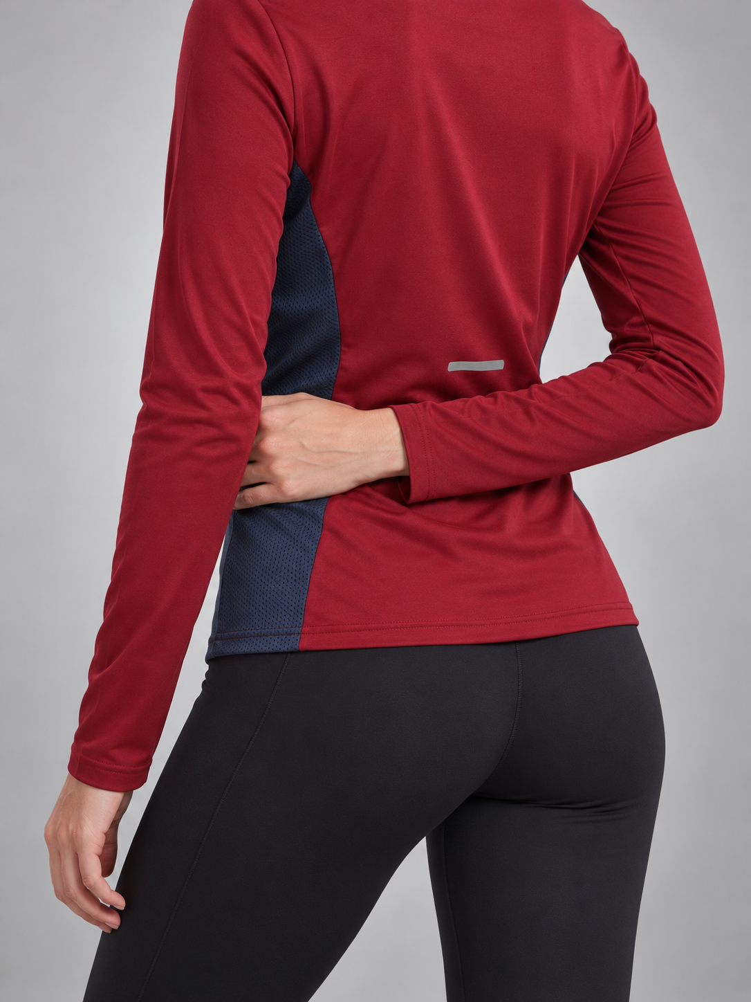 Women's Full Sleeves Gym Sports T-Shirt Maroon