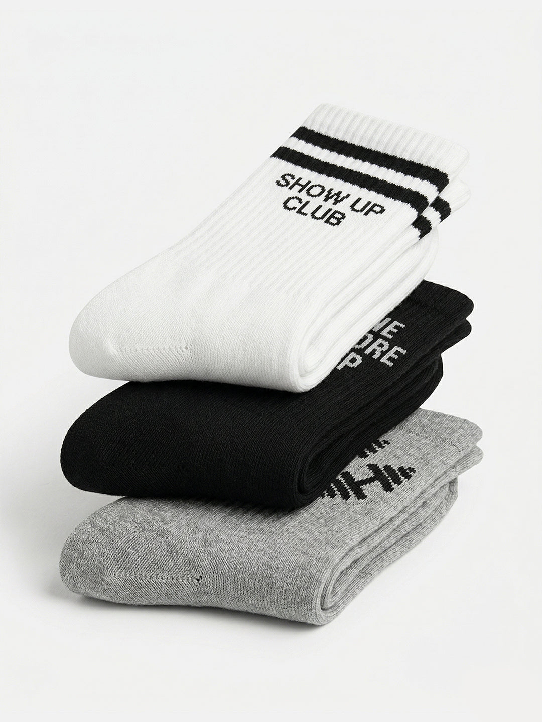 🎁 CHKOKKO Unisex Cotton Crew Socks Combo Pack of 3 (Copy)