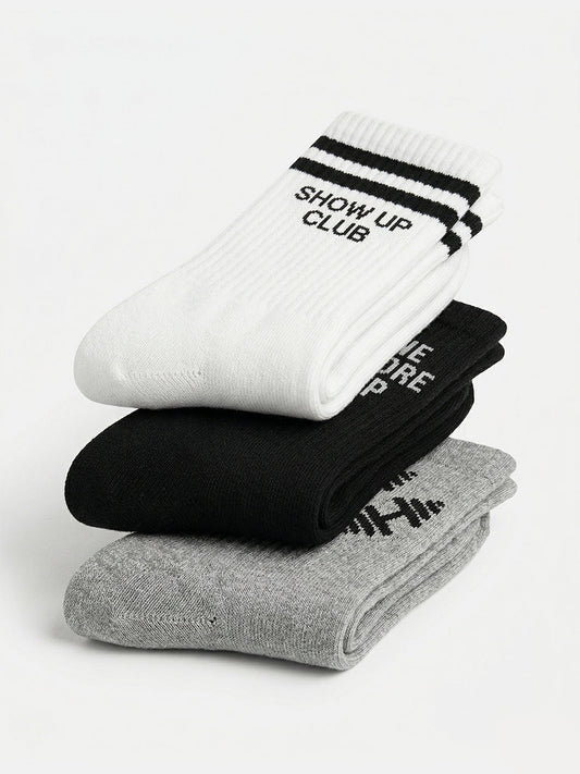 🎁 CHKOKKO Unisex Cotton Crew Socks Combo Pack of 3 (Copy)