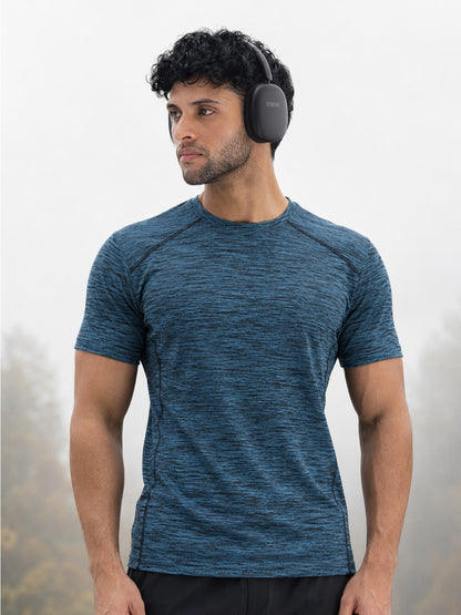 Men's Half Sleeves Dry Fit Gym Sports T-Shirt Sea Green