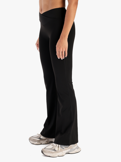 Women’s Crossover Flared Pants Black