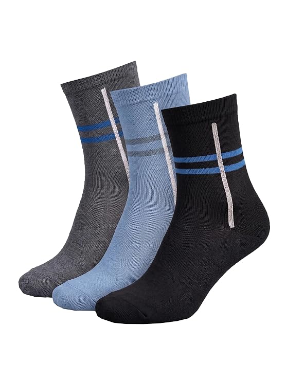 CHKOKKO Unisex Cotton Crew Socks Combo Pack of 3
