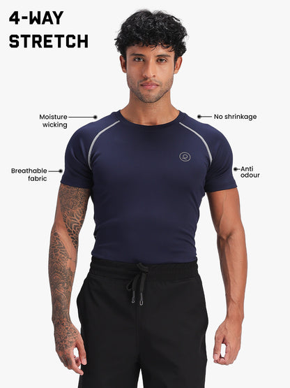 Men’s Performance Compression T-Shirt for Gym Navy