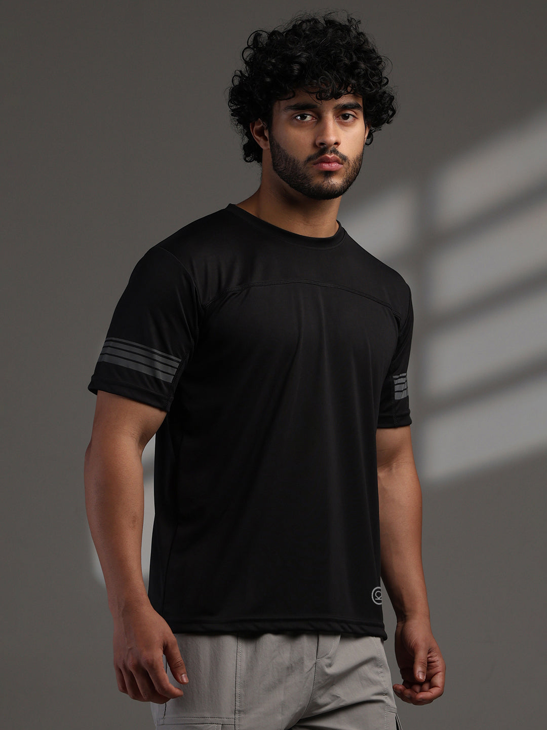 Men's Half Sleeves Dry Fit Gym T-shirt Black