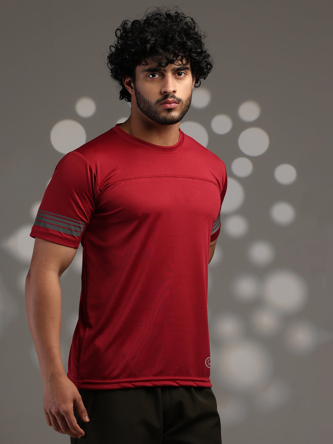 Men's Half Sleeves Dry Fit Gym T-shirt Maroon
