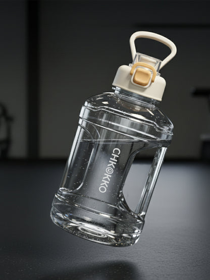 CHKOKKO 2.2L Large Sports Water Bottle with Handle & Leak-Proof Flip Cap