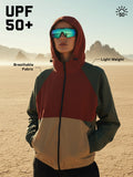 Women’s Lightweight UPF 50+ Sun Protection Summer Jacket Rust Beige Olive