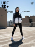 Women’s Lightweight UPF 50+ Sun Protection Summer Jacket BlackGrey White