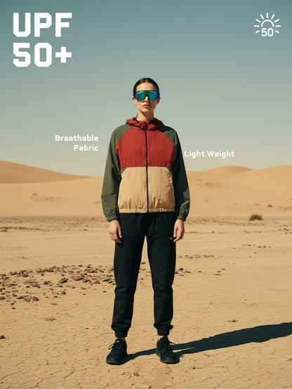Women’s Lightweight UPF 50+ Sun Protection Summer Jacket Rust Beige Olive