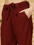 Women Maroon Casual Summer Co-ord Set