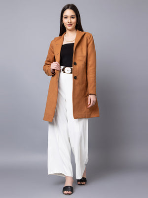 Women Single-Breasted Wool Overcoat