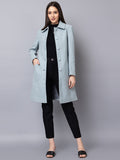 Women Single-Breasted Longline Woolen Overcoat