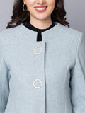 Women Single Breasted Mandarin Collar Regular Fit Overcoat