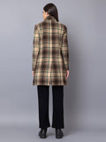 Women Checked Single-Breasted Wool Overcoat