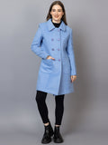 Women Long Sleeves Double-Breasted Overcoat