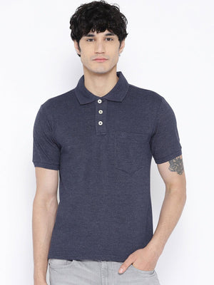 Men's Blue Half Sleeves Polo T-Shirt