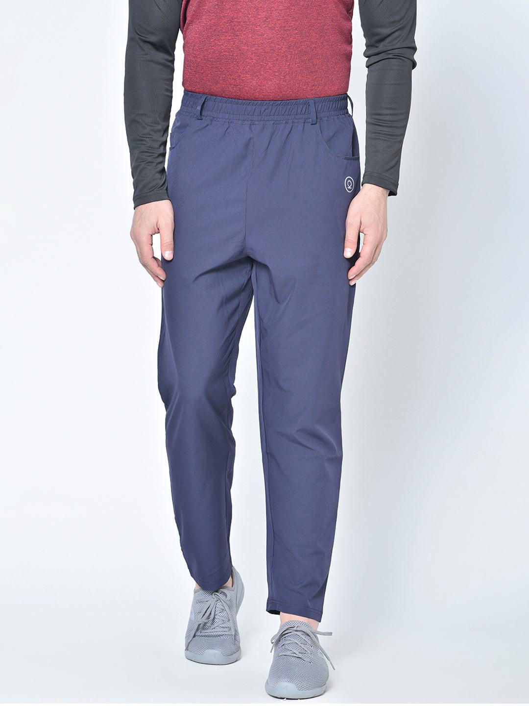 Solid Men Navy Blue Track Pants  FS Fashion Sutra