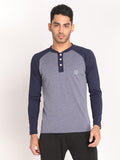 Men's Blue Melange Navy full SleevesT-shirt