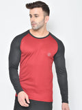 Men's Solid Raglan Dry Fit Full Sleeves Gym T-Shirt | CHKOKKO