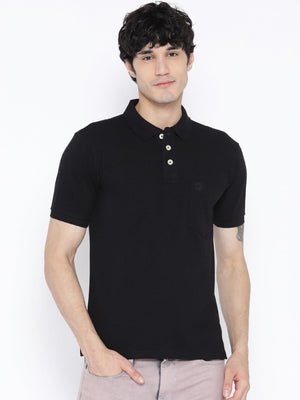 Men's Black Half Sleeves Polo T-Shirt
