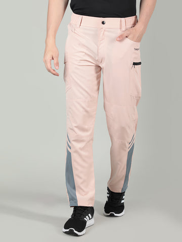 Men Peach Grey Everyday Active Trouser