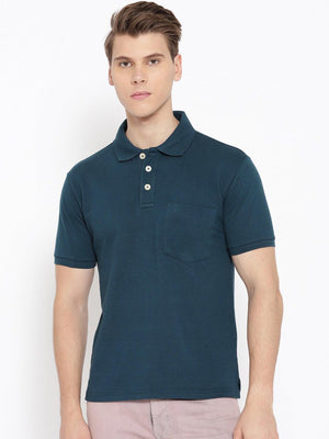 Men's Indigo Half Sleeves Polo T-shirt