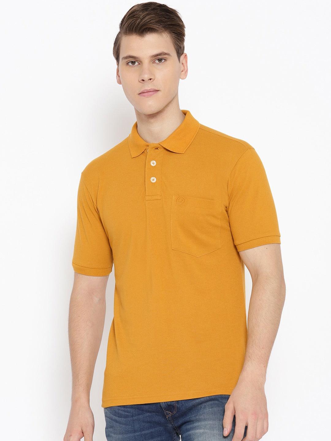 Men's Mustard Half Sleeves Polo T-Shirt
