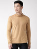 Men Camel Winter Wear Regular Fit High Neck T Shirt | CHKOKKO
