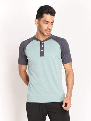 Men's Sea Green Dark Grey GymT-shirt