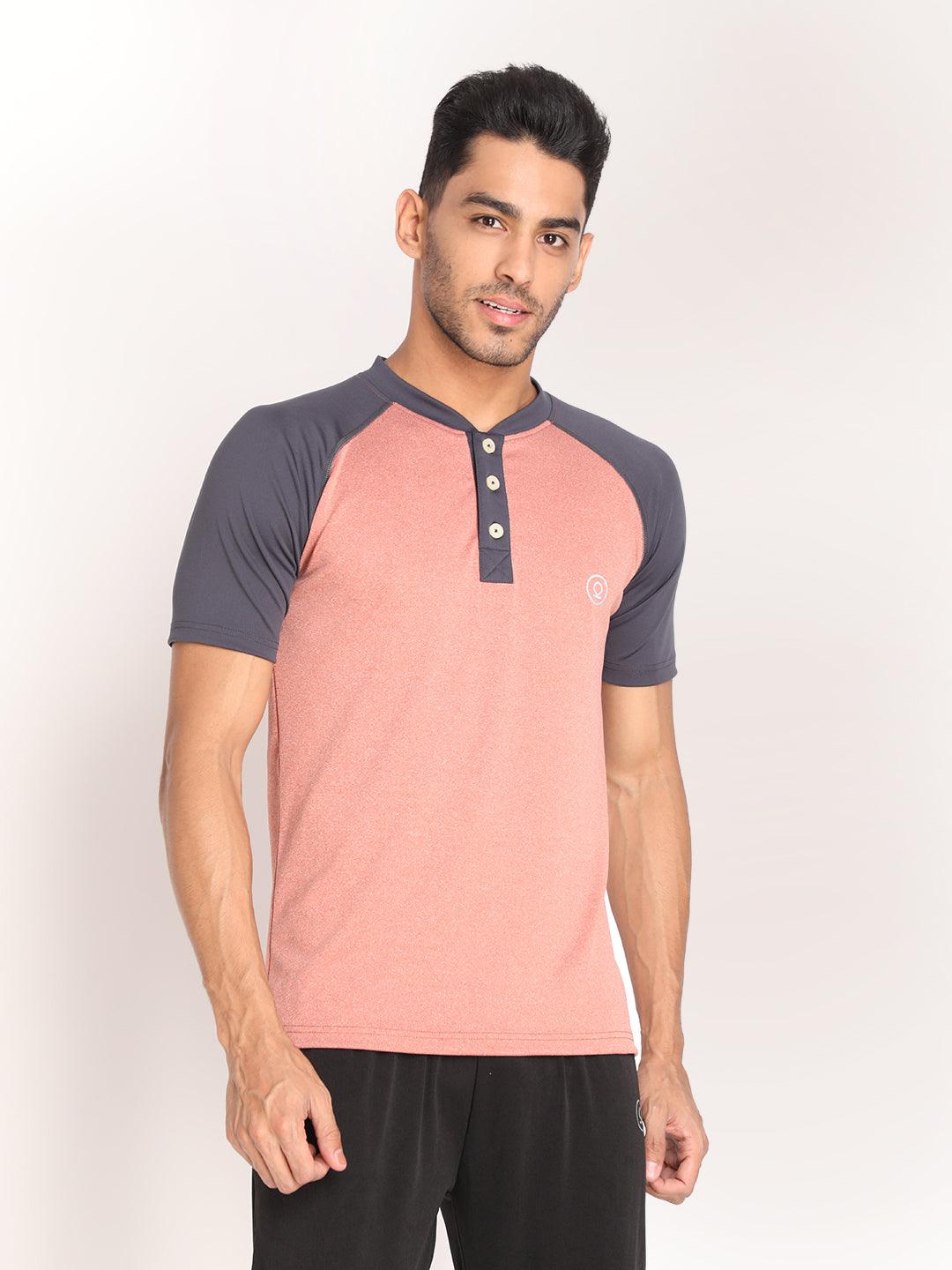 Men's Rust Dark Grey Gym T-shirt