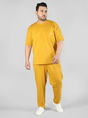 Men's Mustard Plus Size Co-Ord Set | CHKOKKO