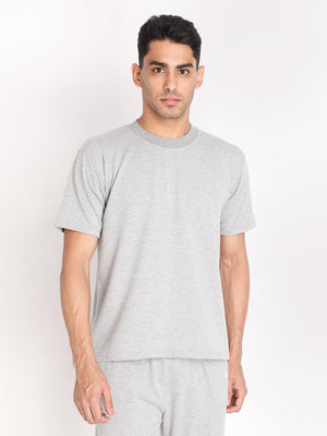 Men's Light Grey Half Sleeves T-shirt