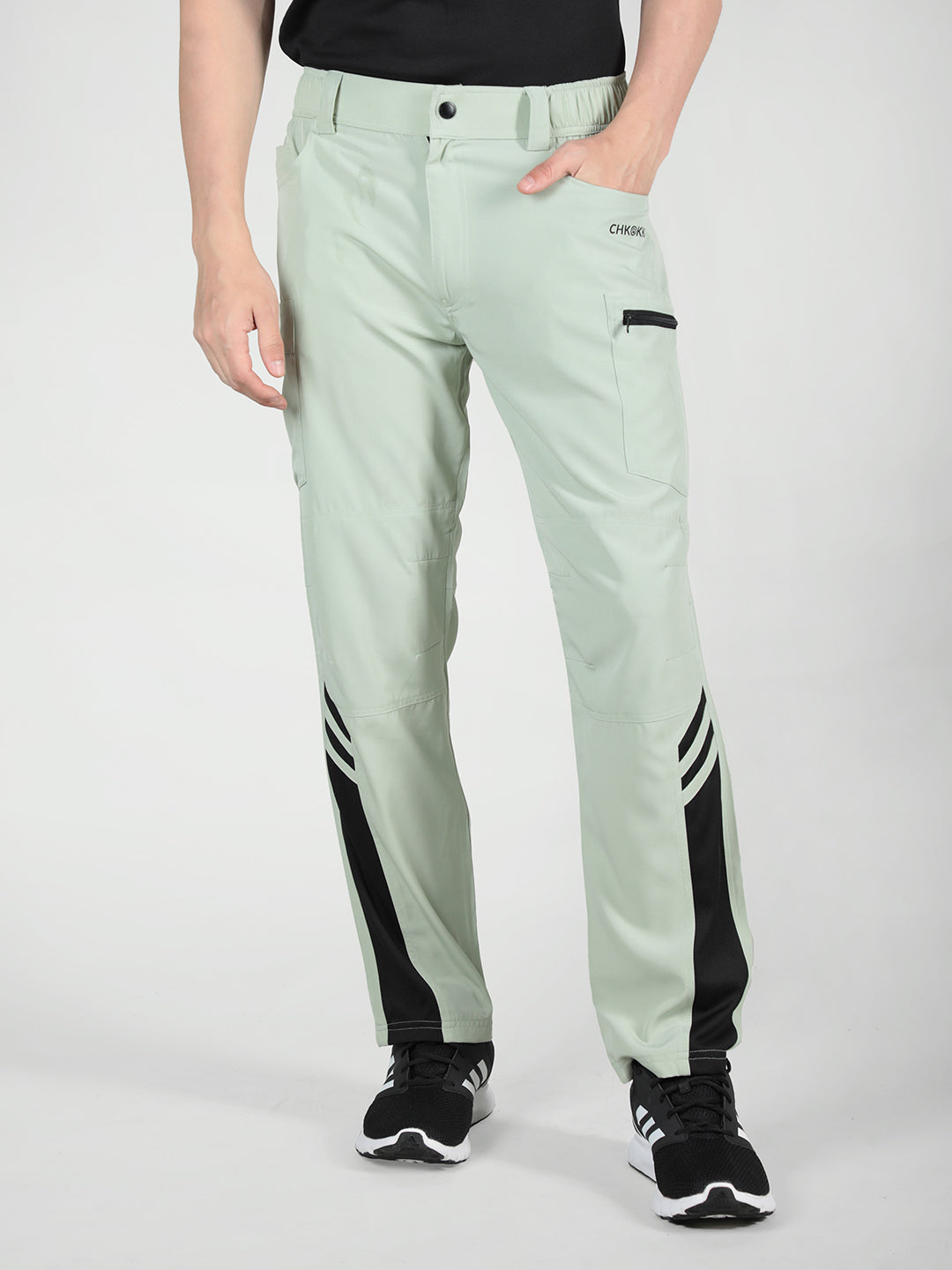 Men's PistaGreen Black Active Trouser