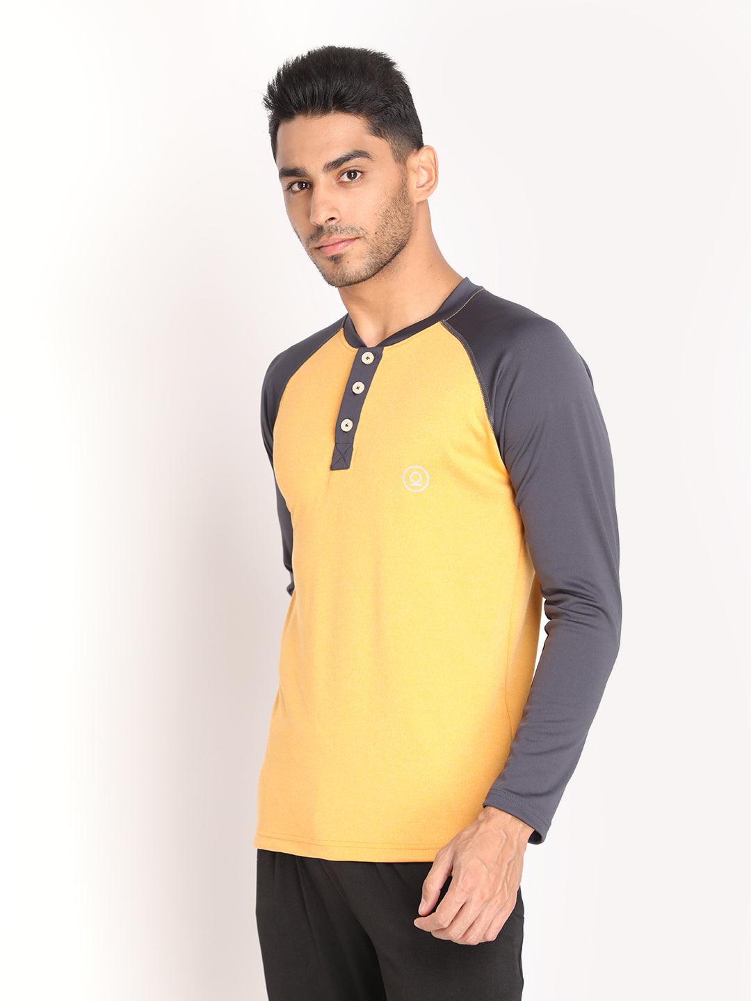 Men's Mustard Dark Grey GYm T-shirt