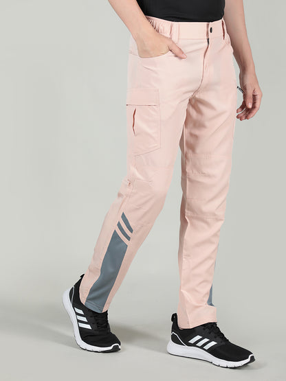 Men Peach Grey Everyday Active Trouser