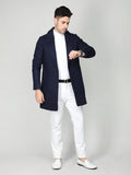Men Notched Lapel Single-Breasted Wool Overcoat