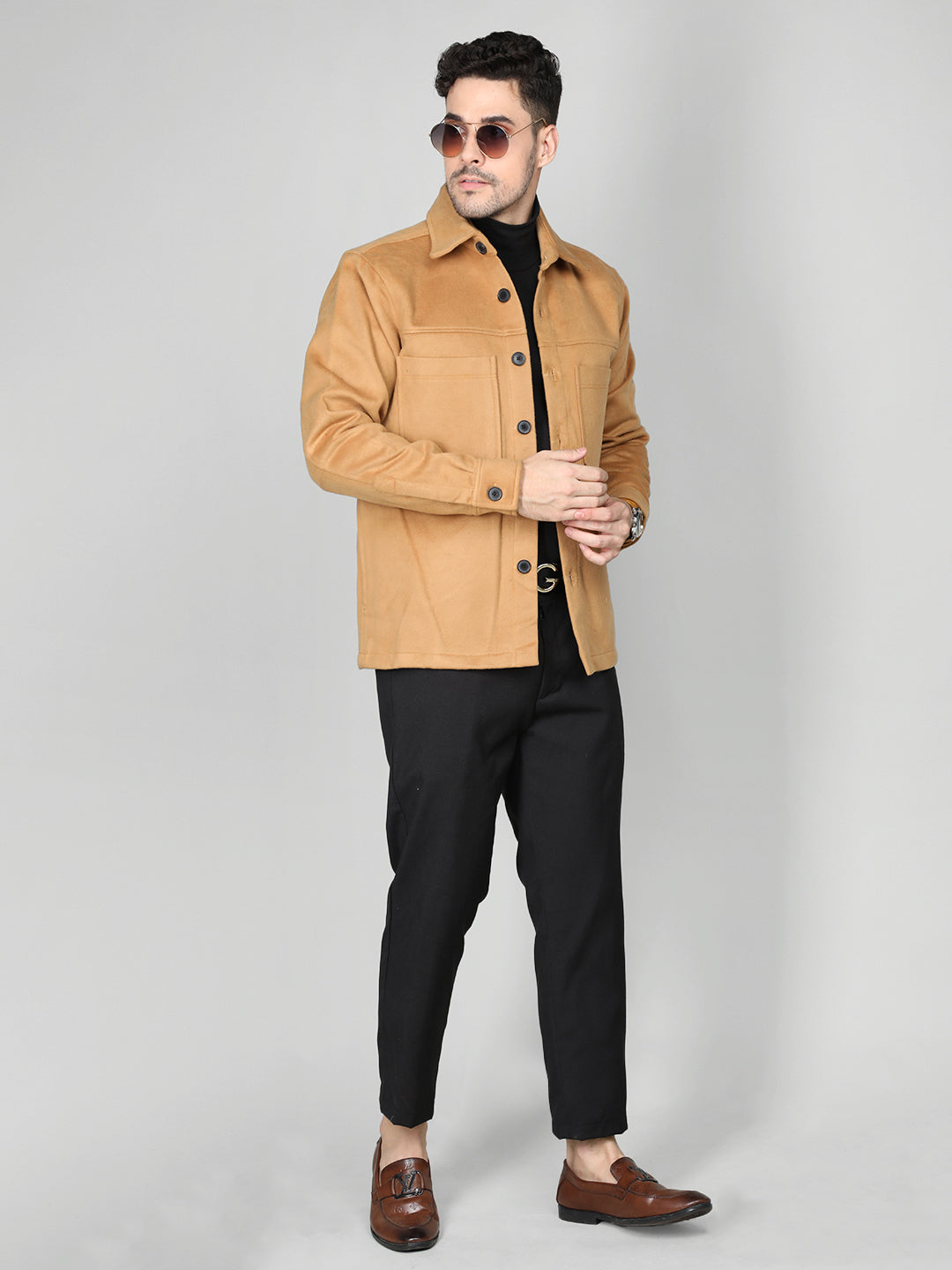 men's caramel shacket 