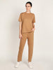 Women's Camel Brown Regular Co-Ord Set