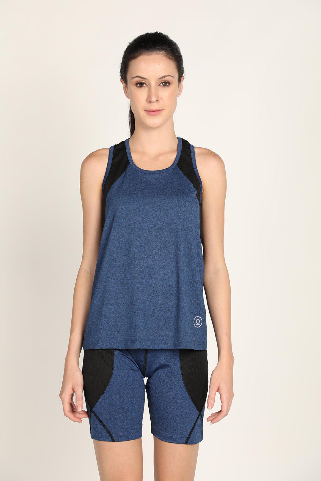 Women's Royal Blue Gym Tanktop Sleeveless Sports vest | CHKOKKO