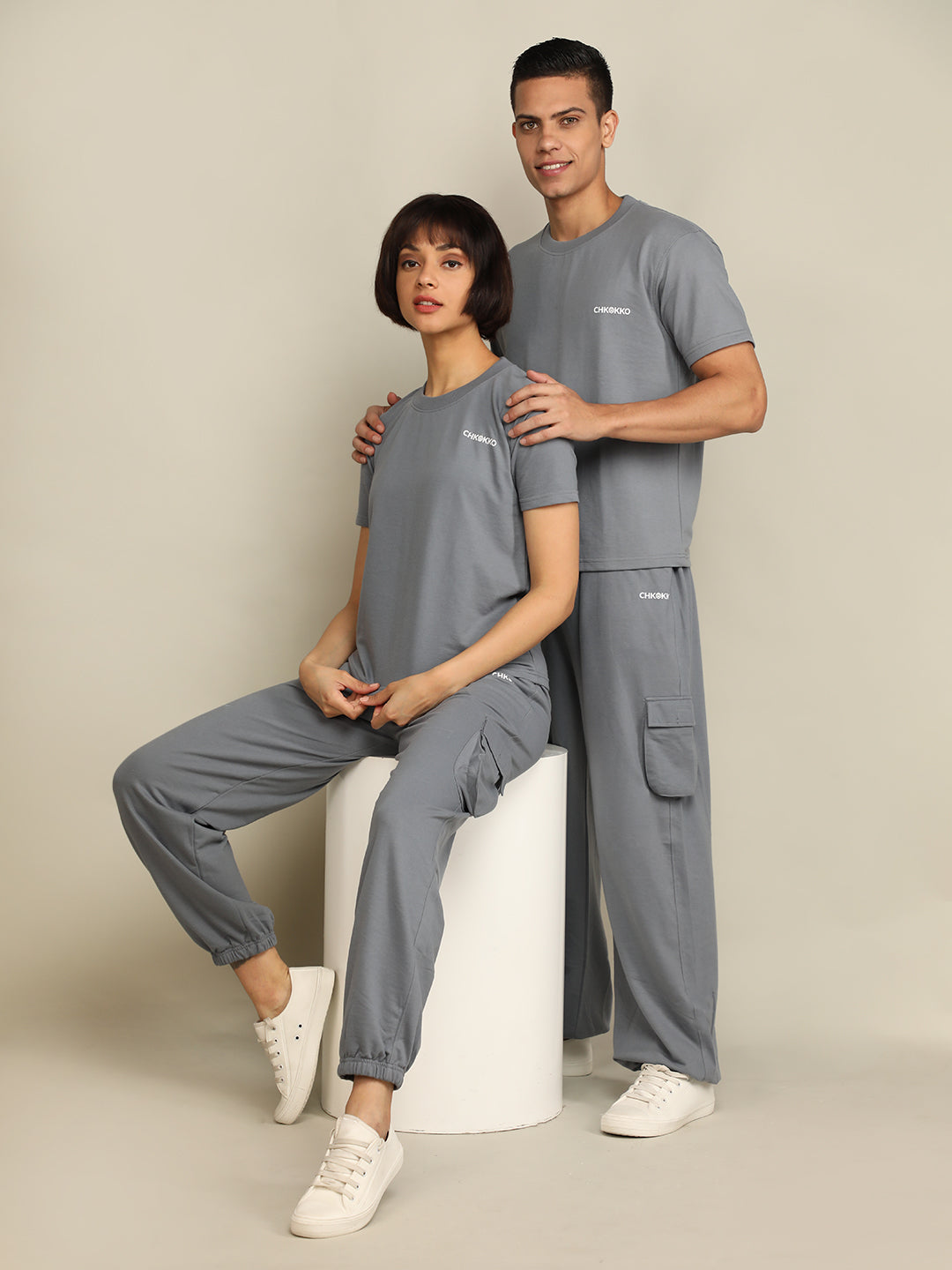Couple Slate Grey Co-Ord Set | CHKOKKO