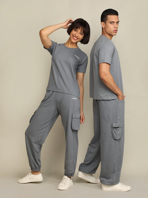 Couple Baggy Co-Ord Set - Slate Grey