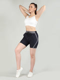 Women's Navy Slate Grey Regular Fit Sports SHorts | CHKOKKO