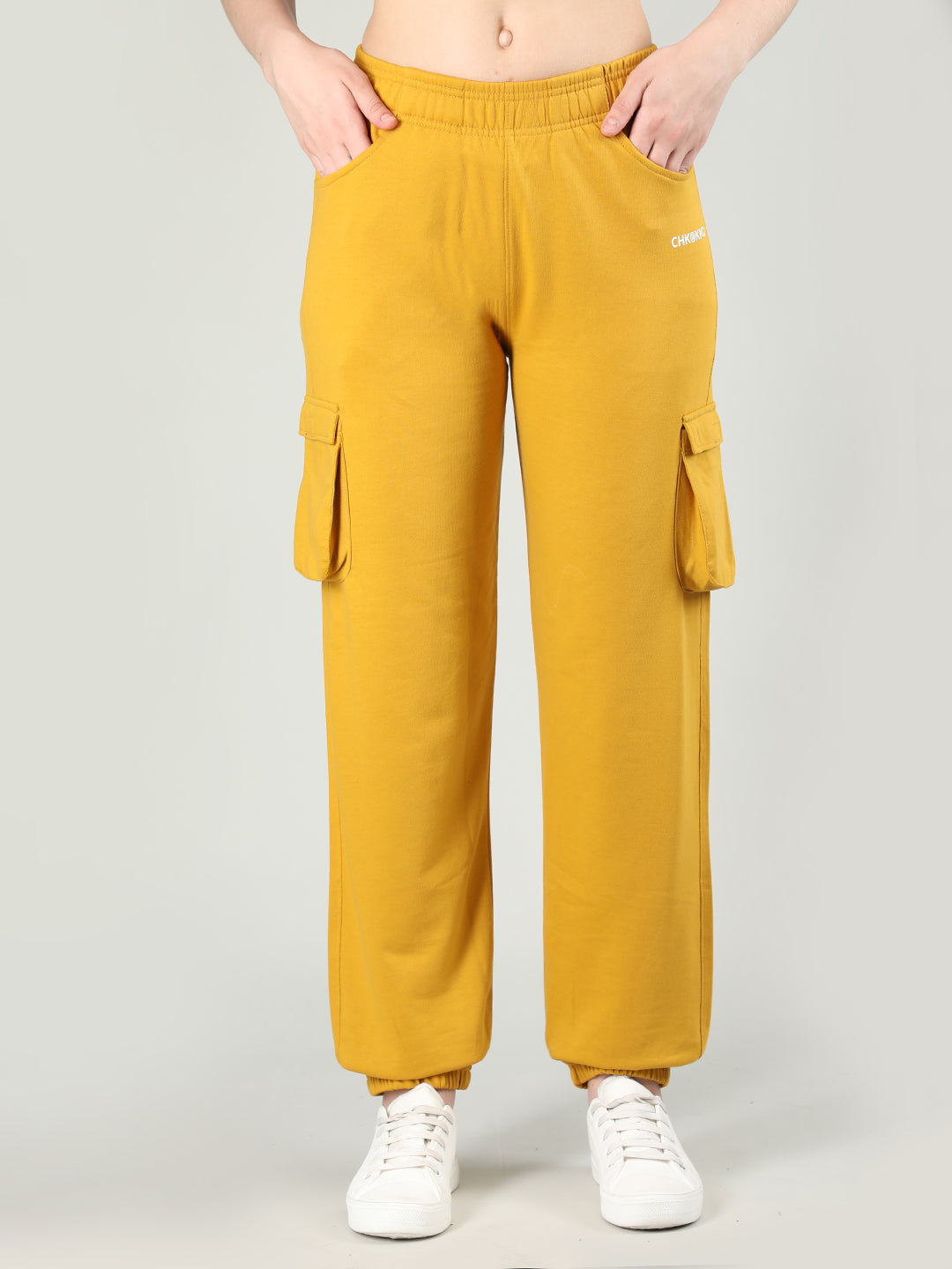Women's Solid Cotton Trackpants | CHKOKKO
