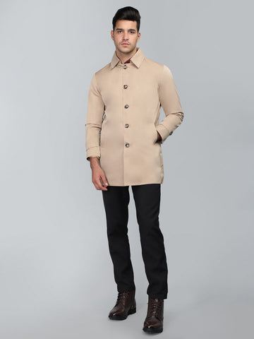 chkokko Men Single Breasted Coat