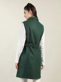 Women Green Solid Winter Coats