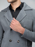 Men Double Breasted Long Coat