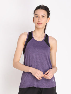 Women's Purple Sleeveless gym Tanktop | CHKOKKO
