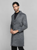 Men Notched Lapel Overcoat